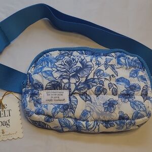 NWT Simply Southern Blue Floral Women's Belt Bag